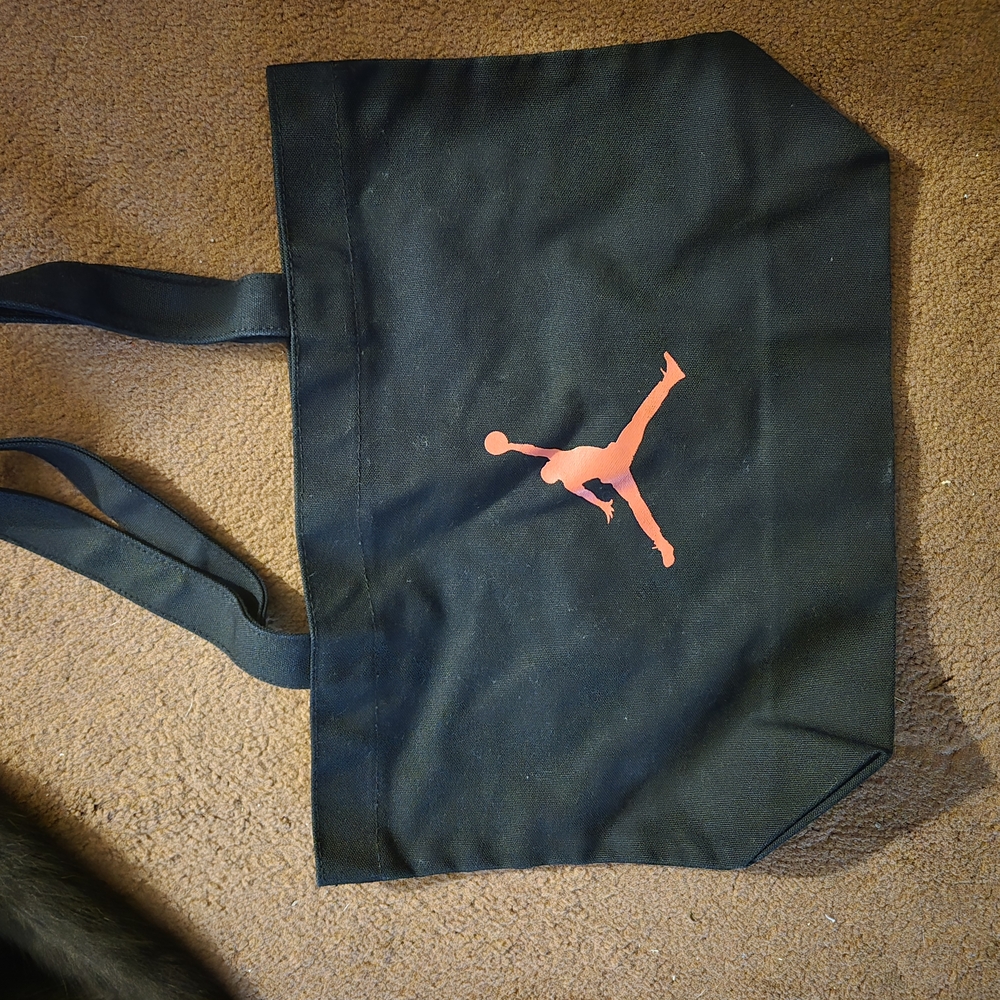 Black Tote Bag with Red Logo